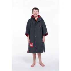 Red Paddle Original Pro Change Jacket Kinder Umkleide-Mantel Warm & Wasserdicht Kurzarm Grey